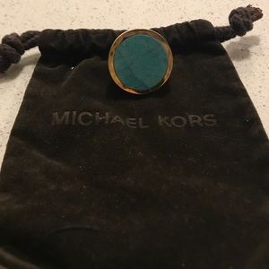 Michael Kors turquoise gold ring